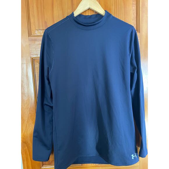Under Armour Mens coldgear Long sleeve shirt Navy Size L - Picture 1 of 6